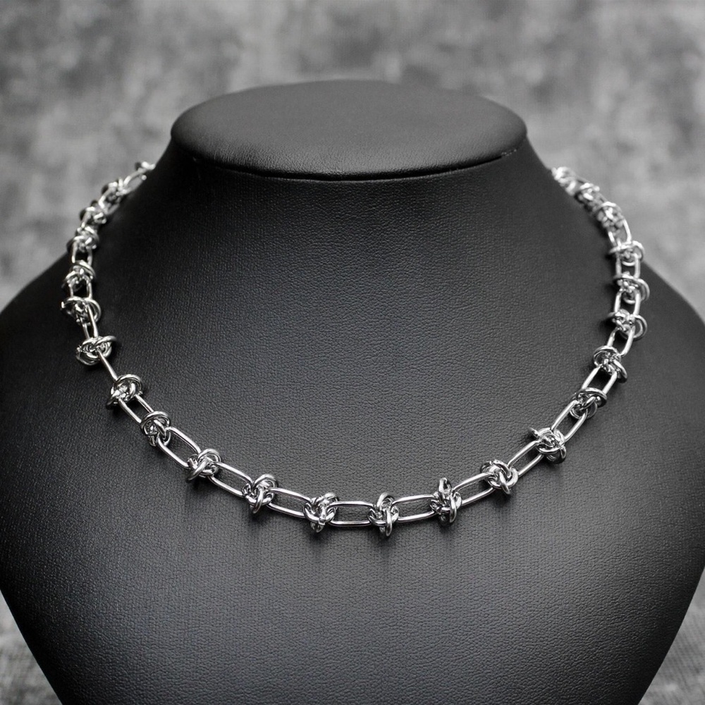 Elegant Silver Chain Necklace and Bracelet SET